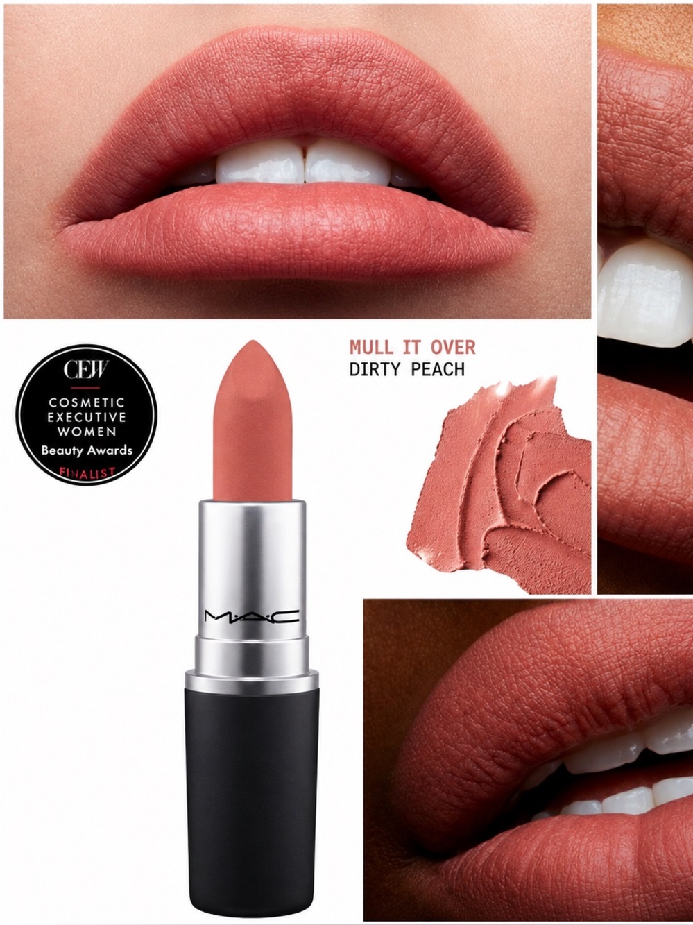 MAC Mull It Over Matte Lipstick Dirty Peach Full Size Authentic New No Box